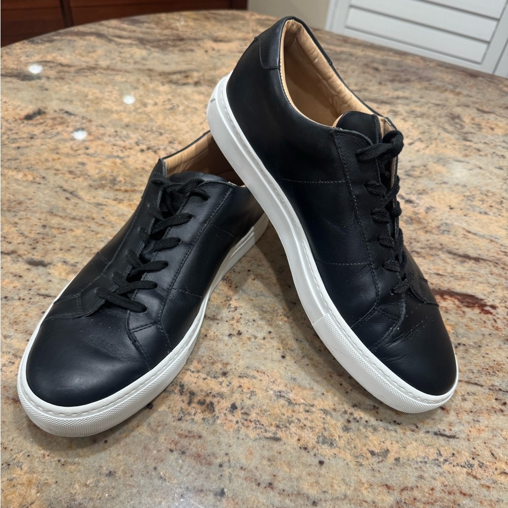 Men’s Greats Black Leather Sneakers with White Sole Size 11.5